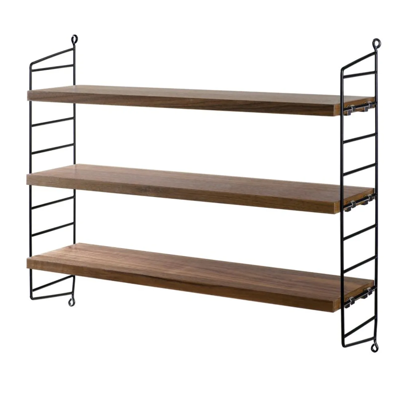 Online Hylla Pocket String svart/valnöt Stringhylla Pocket|Hyllor