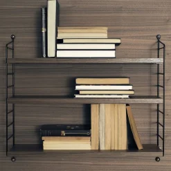 Online Hylla Pocket String svart/valnöt Stringhylla Pocket|Hyllor