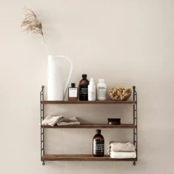 Online Hylla Pocket String svart/valnöt Stringhylla Pocket|Hyllor