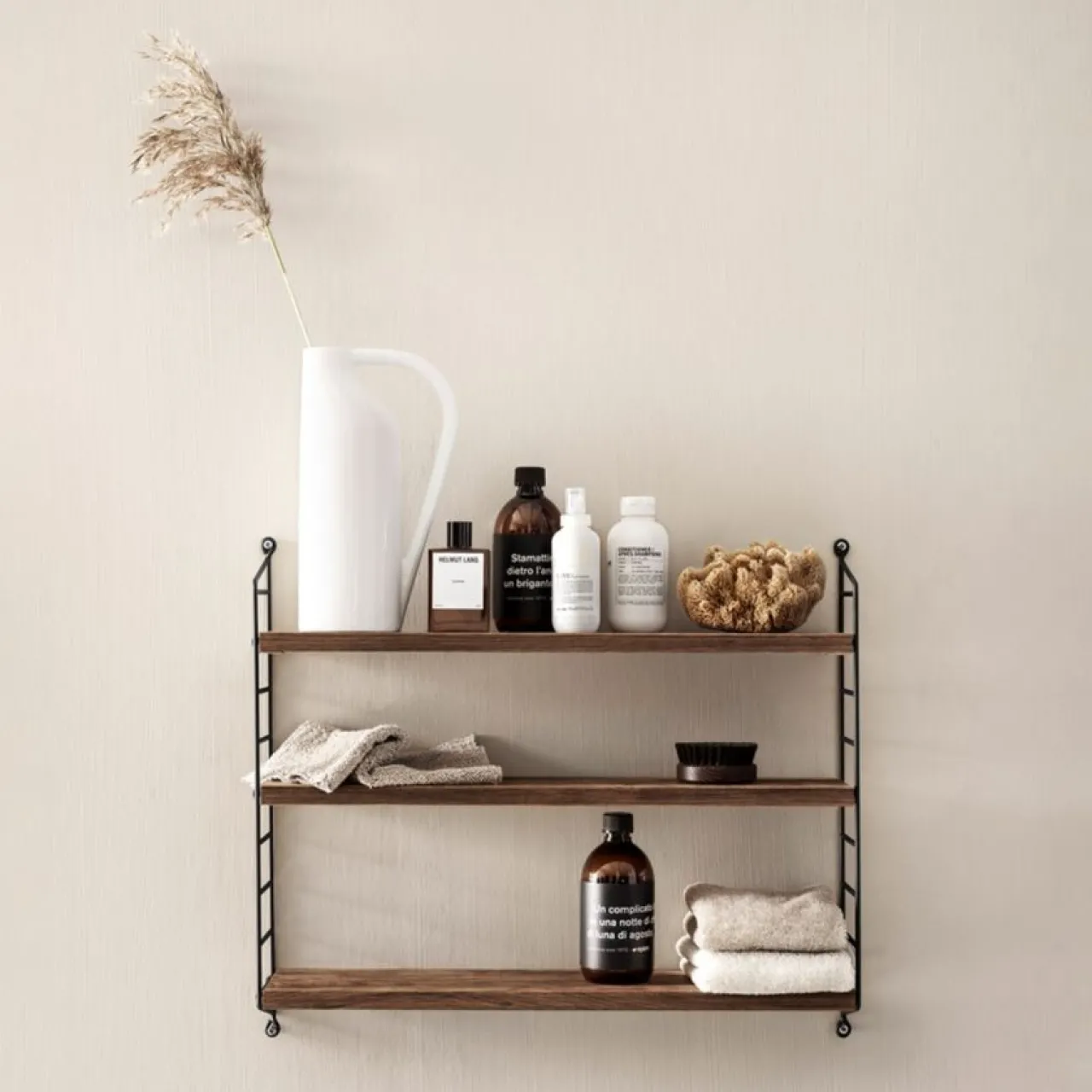 Online Hylla Pocket String svart/valnöt Stringhylla Pocket|Hyllor