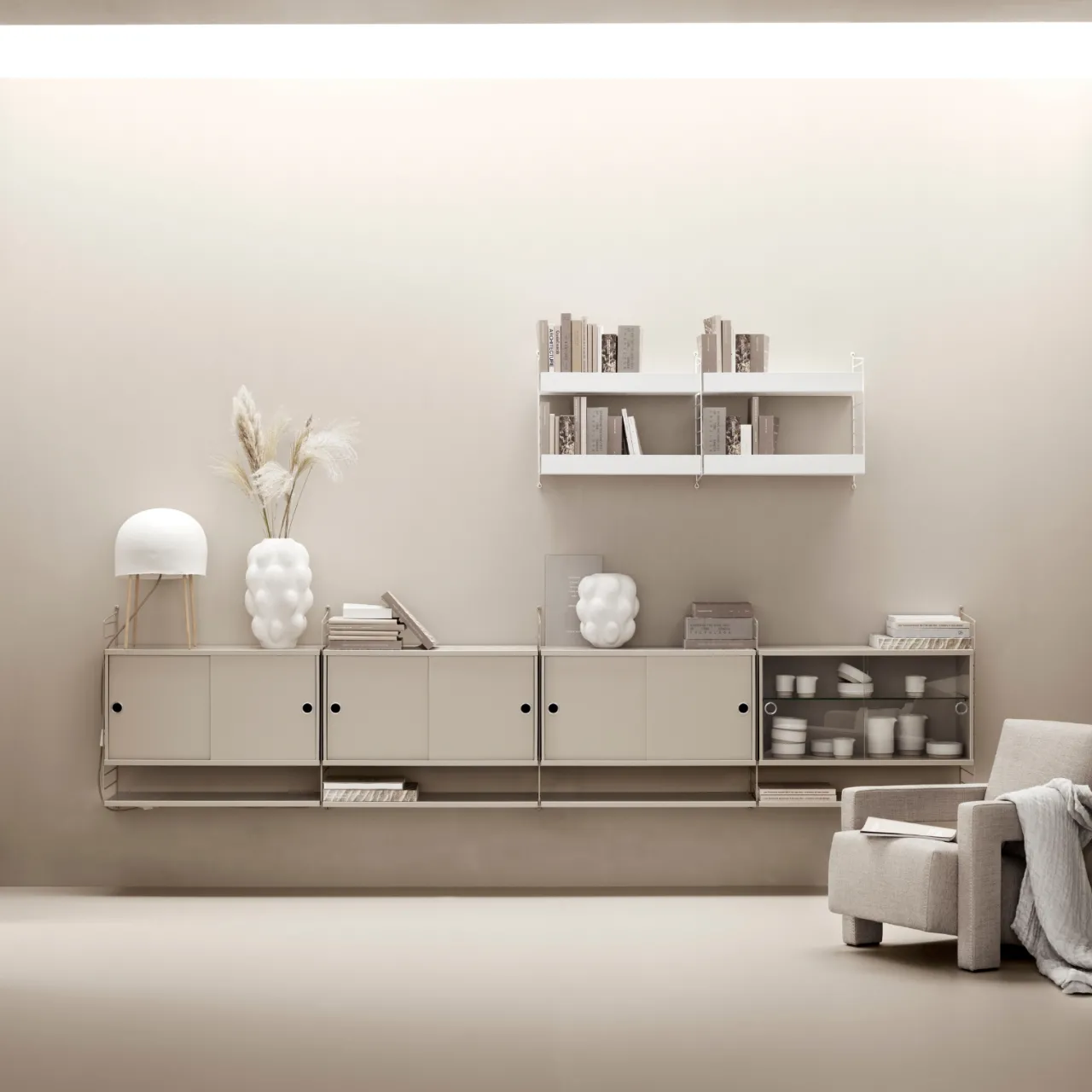 Sale Hyllplan 58x20 3-p beige String Hyllplan