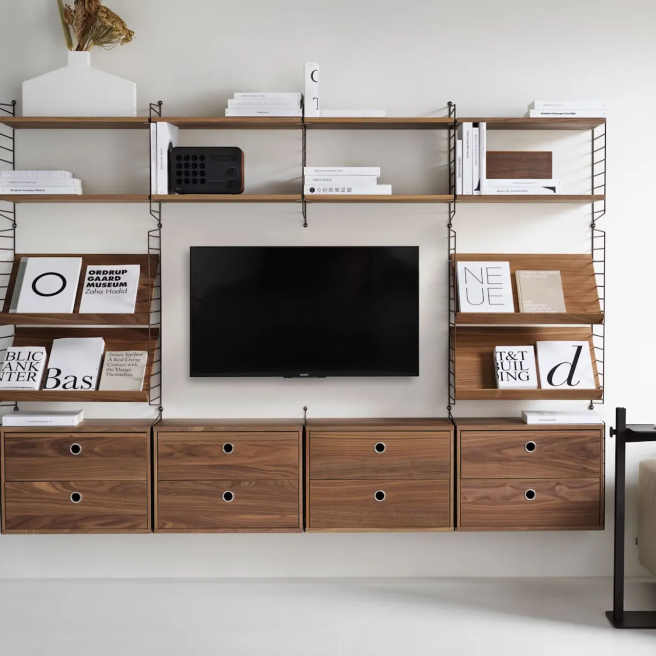 Sale Hyllplan 78x30 3-p valnöt String Hyllplan