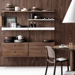 Sale Hyllplan 78x30 3-p valnöt String Hyllplan