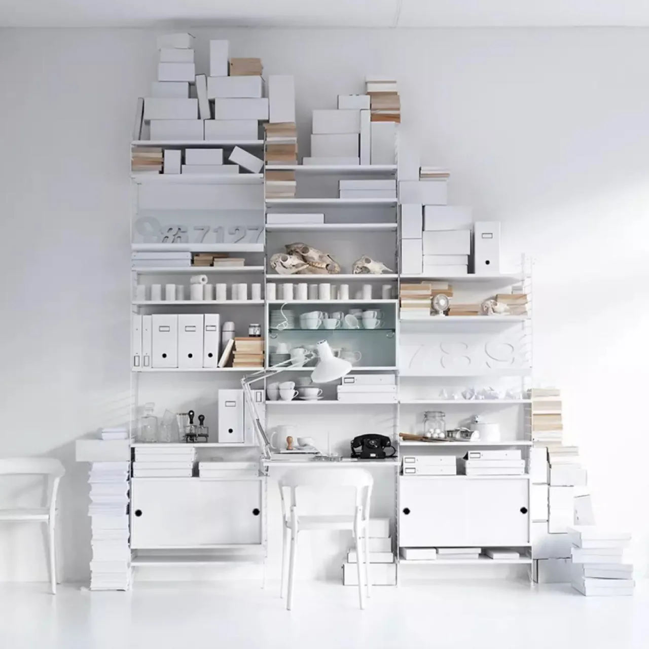 Sale Hyllplan 78x30 3-p vit String Hyllplan