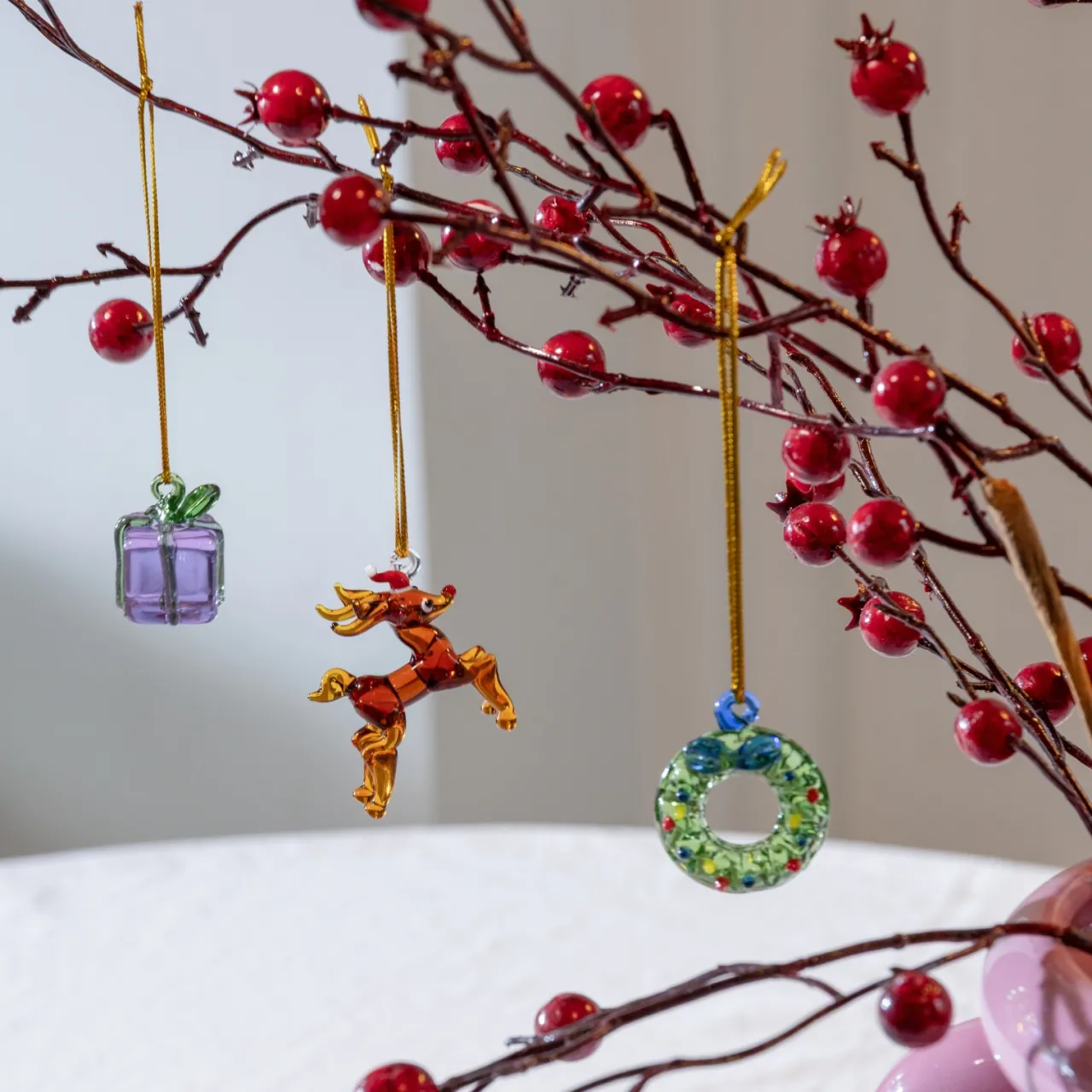 Outlet Julgransprydnad Merry #1 set of 3 Till Julklappsspelet|Novent