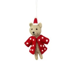 Julhänge Björn med prickig rock Till Julklappsspelet|Novent