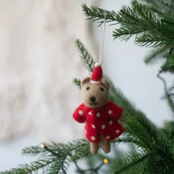 Julhänge Björn med prickig rock Till Julklappsspelet|Novent