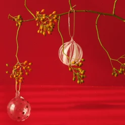 Outlet Julkulor Mönstrade 2-p 6cm Vit Julgranskulor|Julfavoriter