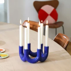 Outlet Kandelaber 6 arm Churros blå Ljusstakar & Lyktor
