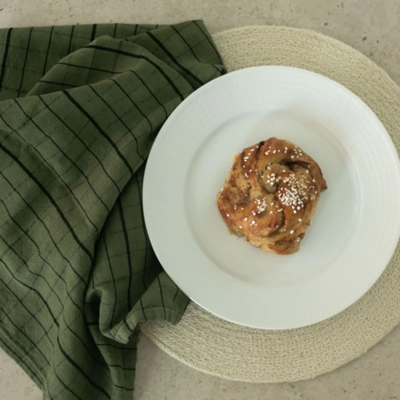 Kökshandduk Rutan 50x70 cm Skogsgrön Köksinredning