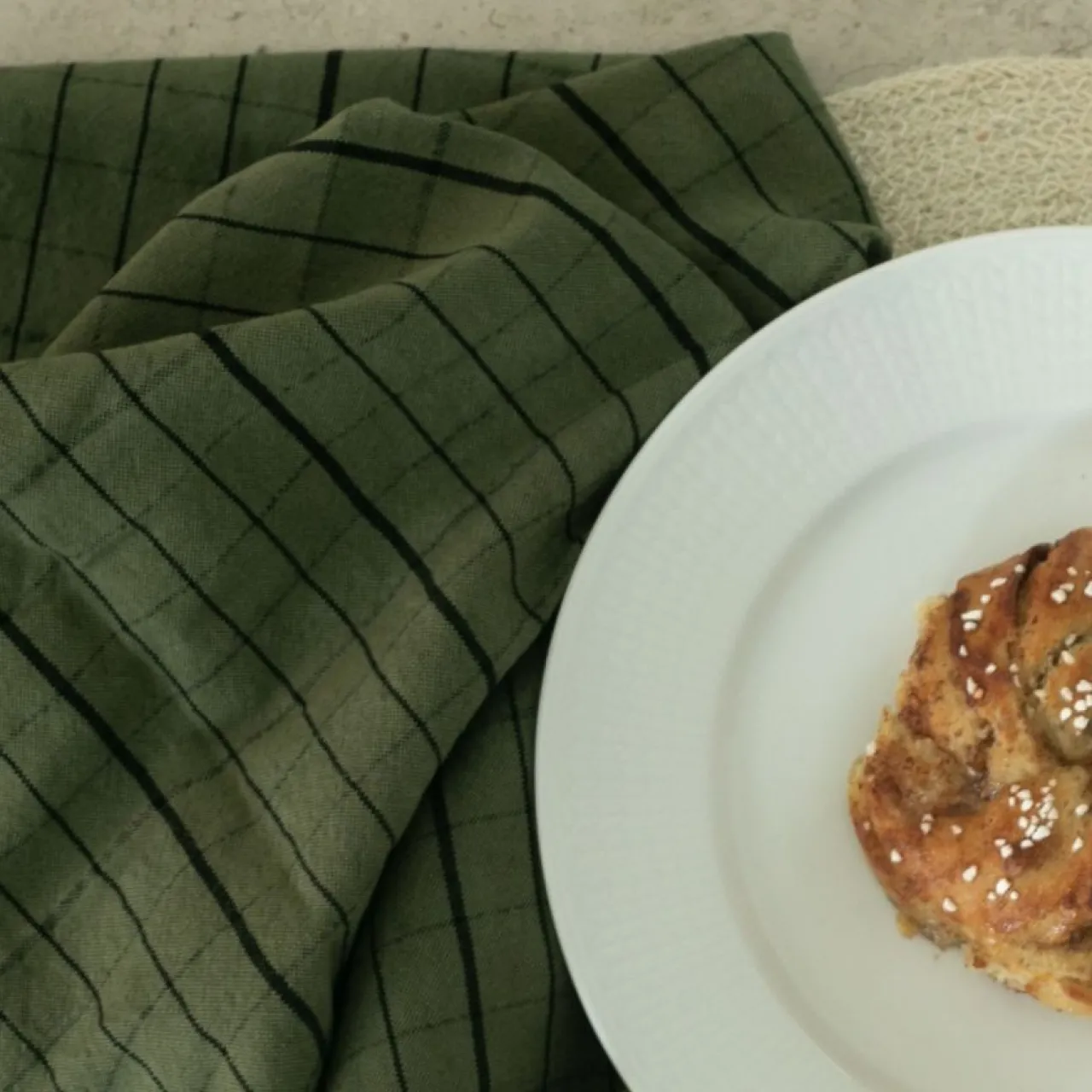 Kökshandduk Rutan 50x70 cm Skogsgrön Köksinredning