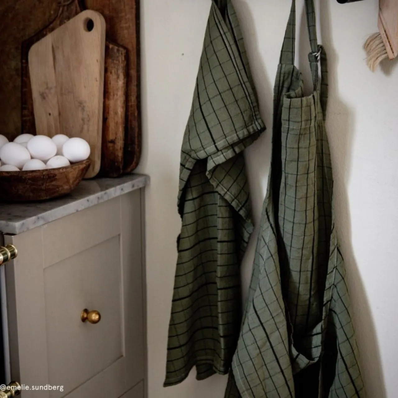 Kökshandduk Rutan 50x70 cm Skogsgrön Köksinredning