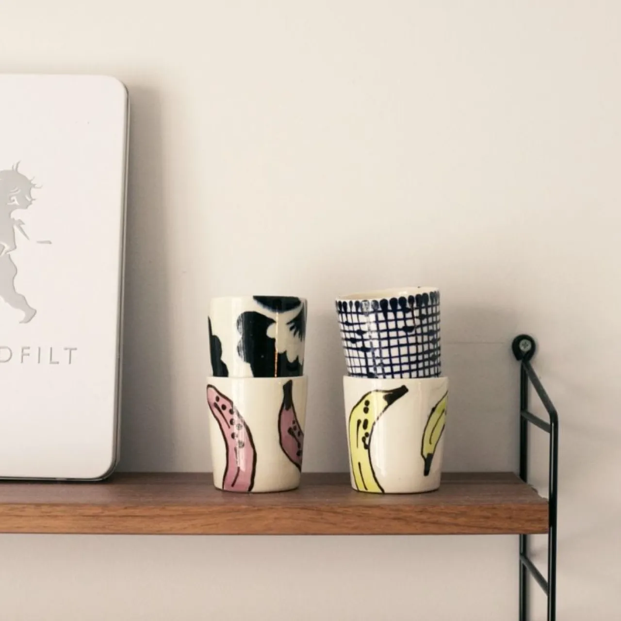 New Kopp liten halvblomma svart/vit Köksinredning|Tekoppar