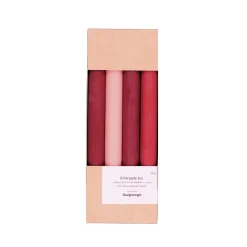 Outlet Kronljus 4 pack 24cm Multi Röd Stearinljus|Adventsljus