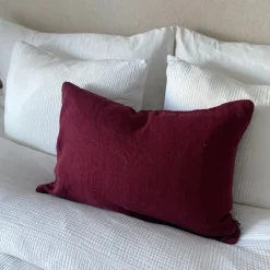 Clearance Kuddfodral Lino 40x60 Vinröd Prydnadskuddar & Kuddfodral