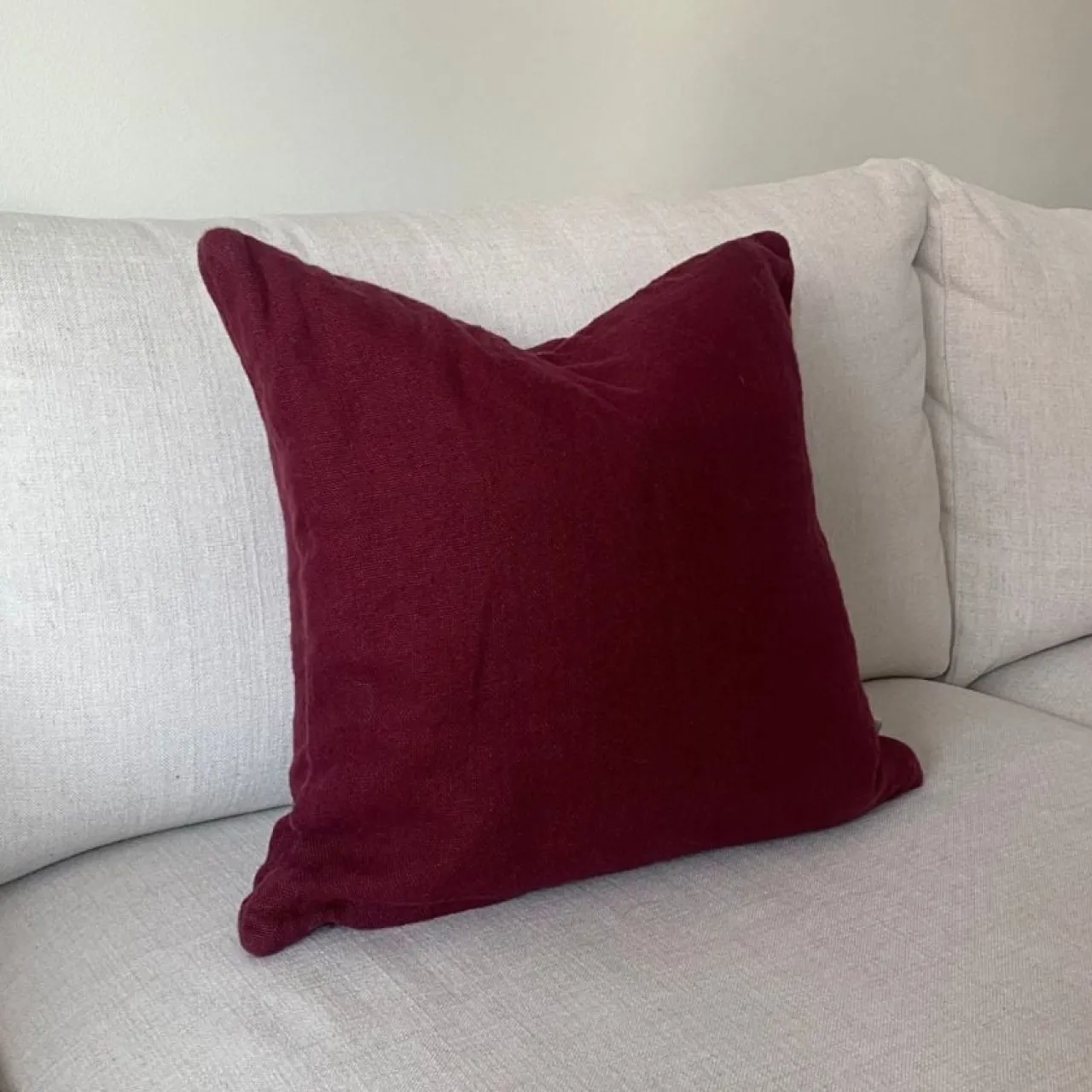 Kuddfodral Lino 50x50 Vinröd Prydnadskuddar & Kuddfodral