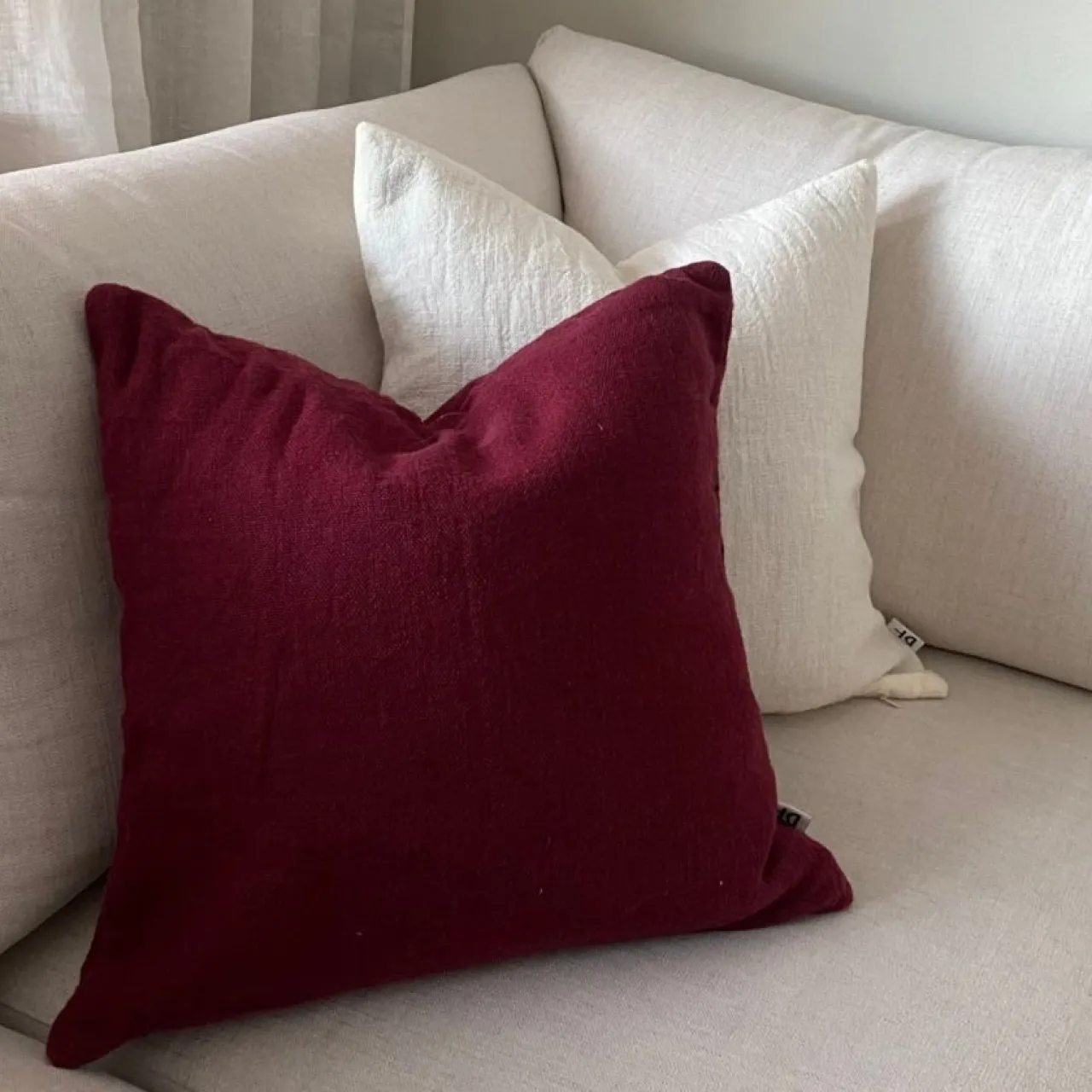 Kuddfodral Lino 50x50 Vinröd Prydnadskuddar & Kuddfodral