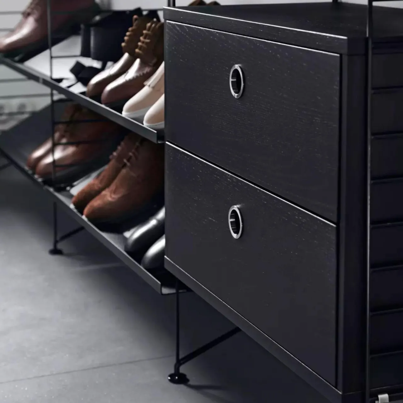 Outlet Lådhurts 58x30x42 ek String Skåp & Fällbord