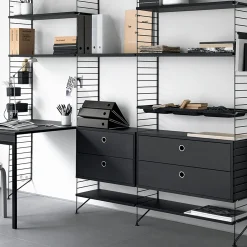 Outlet Lådhurts 58x30x42 svartbetsad String Skåp & Fällbord