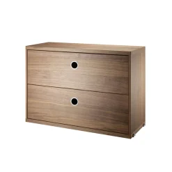 Clearance Lådhurts 58x30x42 valnöt Sängbord|String Skåp & Fällbord