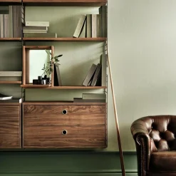 Clearance Lådhurts 58x30x42 valnöt Sängbord|String Skåp & Fällbord