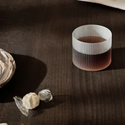 Discount Låga glas Ripple 4-P Frostad Tekoppar|Kaffekoppar