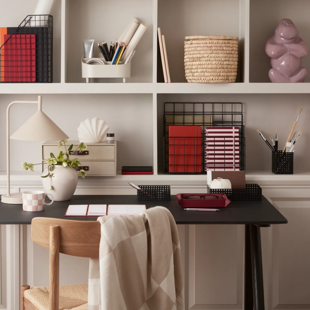 Online Linjerad anteckningsbok KIT Stripe A5 rosa/burgundy Skrivbordstillbehör