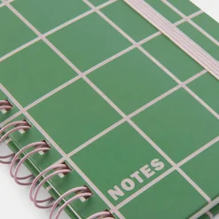 Linjerad anteckningsbok KIT Check A6 Grön/ljusrosa Skrivbordstillbehör