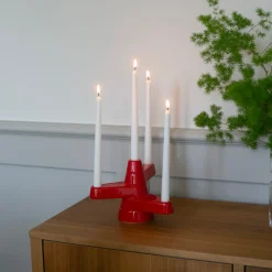 New Ljusstake 4- ljus Brute röd Ljusstakar & Lyktor|Novent