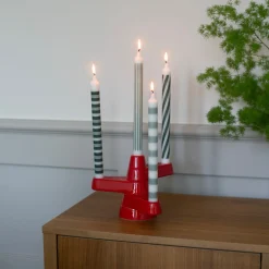 New Ljusstake 4- ljus Brute röd Ljusstakar & Lyktor|Novent