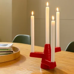 New Ljusstake 4- ljus Brute röd Ljusstakar & Lyktor|Novent