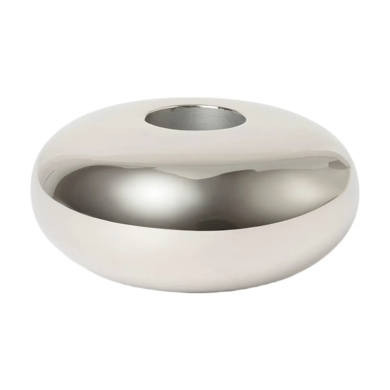 Outlet Ljusstake Mano rund låg Silver Ljusstakar & Lyktor|Novent
