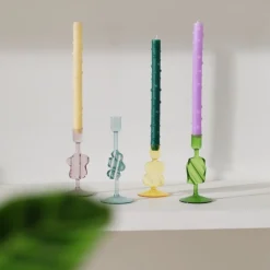 Sale Ljusstake Puddle 8 x 16cm Grön Ljusstakar & Lyktor