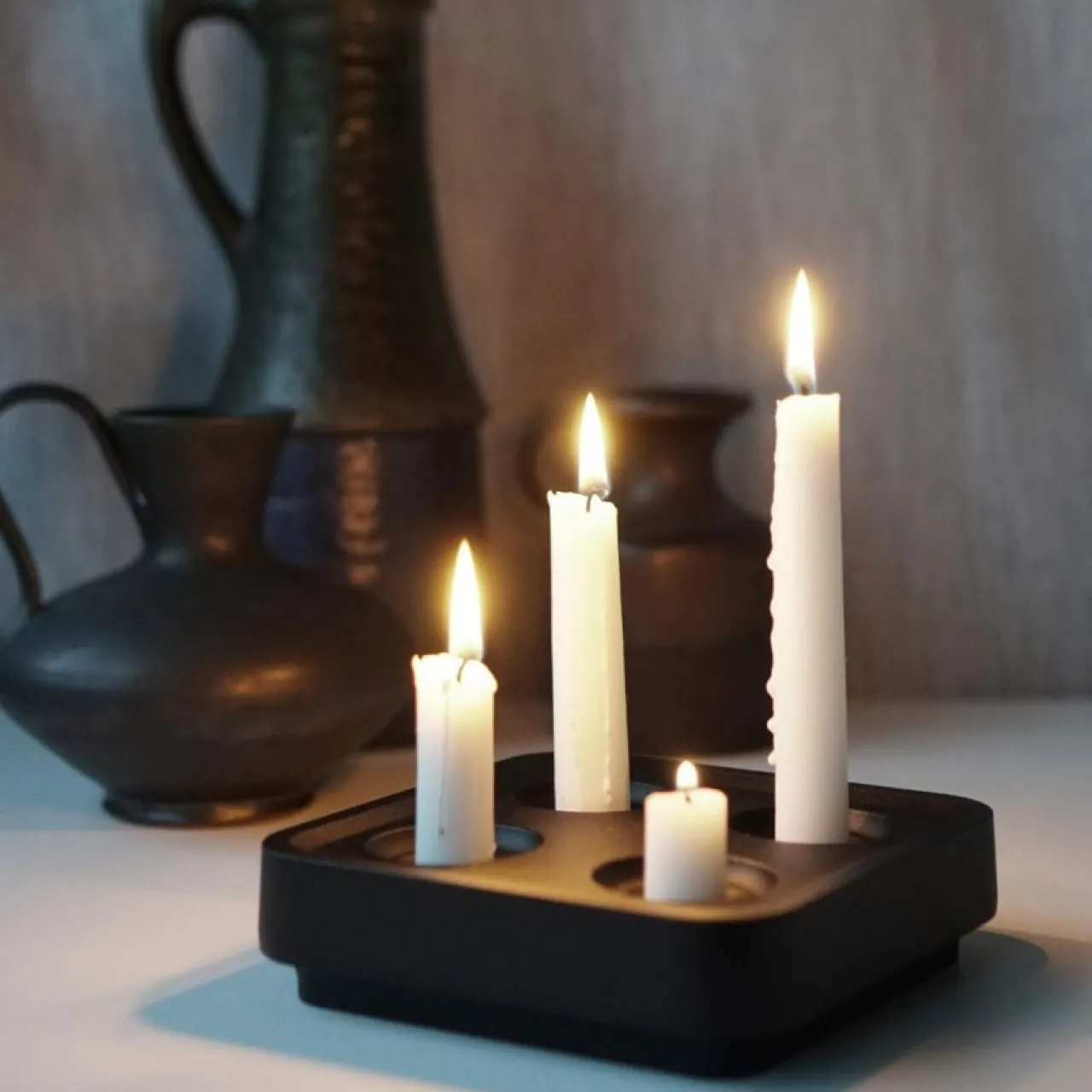 Discount Ljusstake Stumpastaken 4 Ljus Svart Ljusstakar & Lyktor|Novent