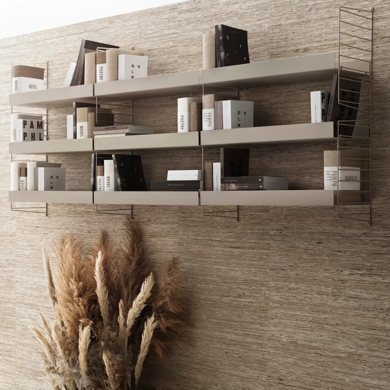 Outlet Metallhyllplan Hög 78x20 beige String Hyllplan