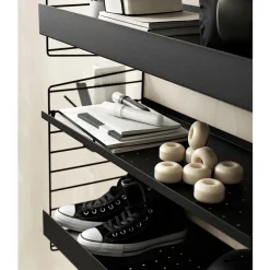 Online Metallhyllplan Hög 58x20 svart String Hyllplan