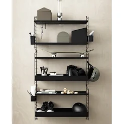 Clearance Metallhyllplan Hög 78x20 svart String Hyllplan