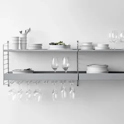 Metallhyllplan Låg 78x30 beige String Hyllplan