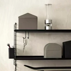 Sale Metallhyllplan Låg 78x20 svart String Hyllplan