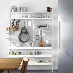 Outlet Metallhyllplan Låg 58x30 vit String Hyllplan