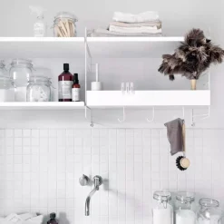 Best Metallhyllplan Låg 78x20 vit String Hyllplan