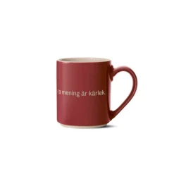 Mugg Astrid Ja, jag tror att livets... Vinröd Tekoppar|Kaffekoppar