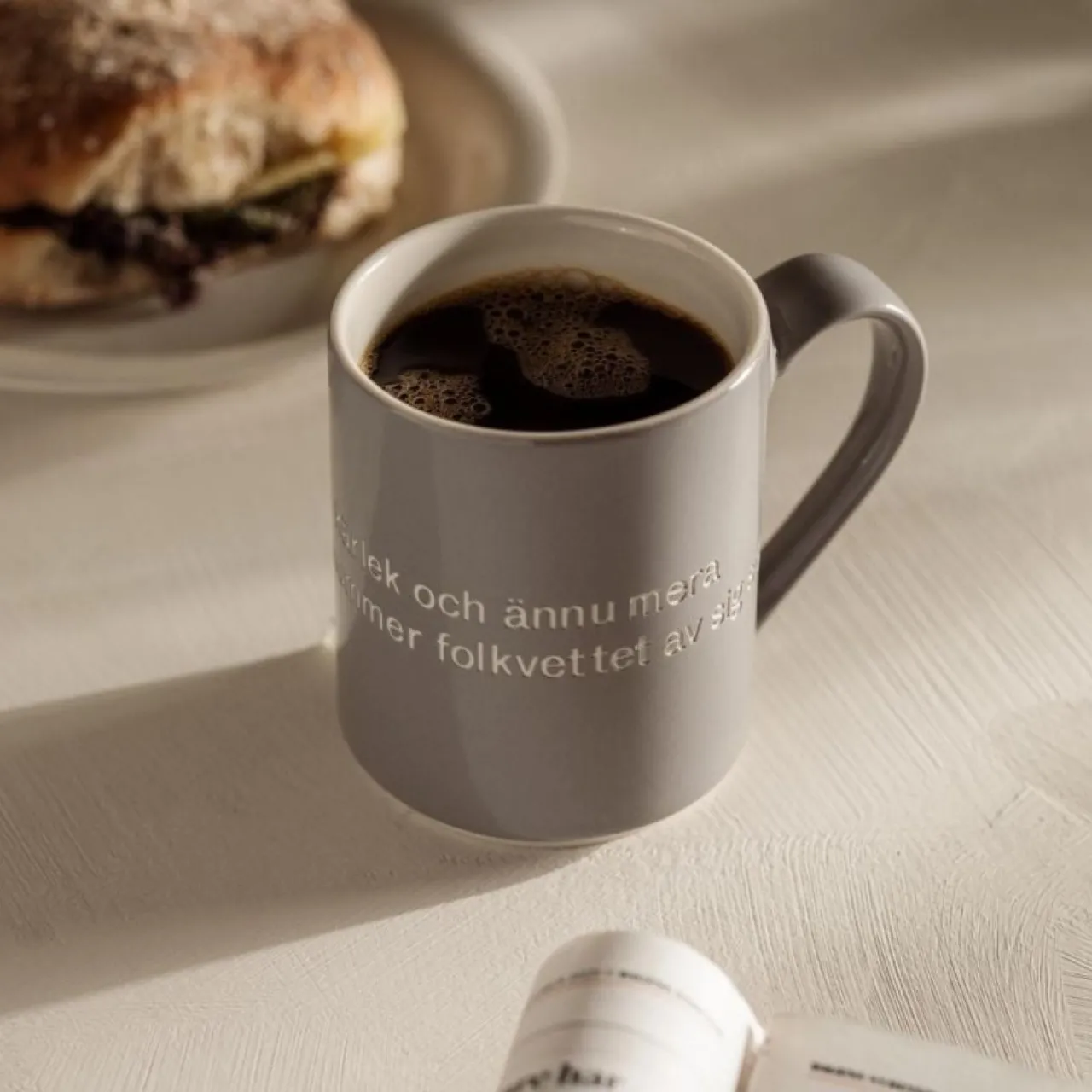 New Mugg Astrid Kärlek grå Tekoppar|Kaffekoppar