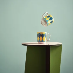 Hot Mugg Birds 1967 Nr.5 Blå/gul Tekoppar|Kaffekoppar