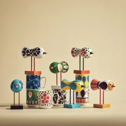 Hot Mugg Birds 1967 Nr.5 Blå/gul Tekoppar|Kaffekoppar