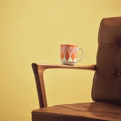 Clearance Mugg Birds 1967 Nr.8 Orange/Röd Tekoppar|Kaffekoppar