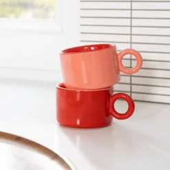 Online Mugg Chiquito 2-Pack Röd Tekoppar|Kaffekoppar