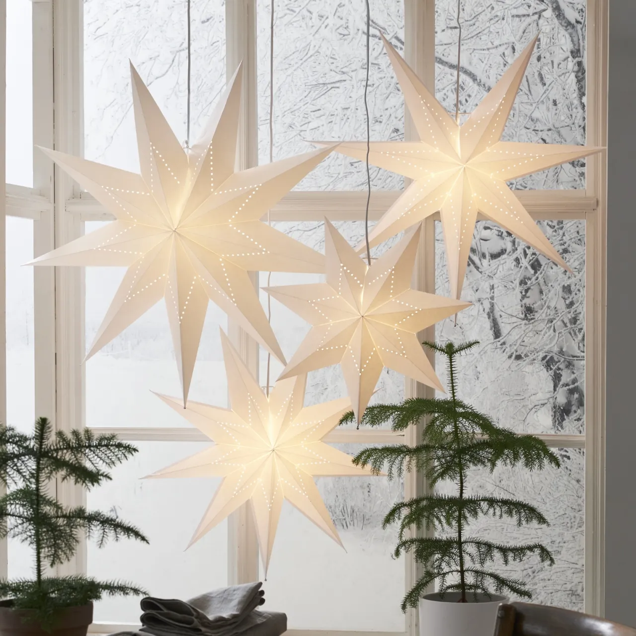 Sale Pappers stjärna Lysa 80cm vit Julbelysning|Novent