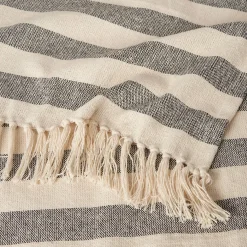 Sale Pläd Elly Stripe 130x170cm mörkgrå Filtar & Plädar|Sommarfavoriter