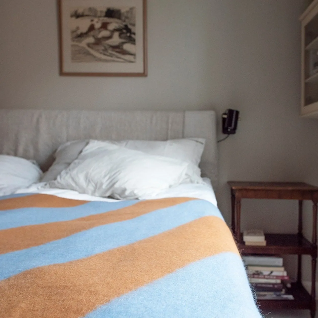 Discount Pläd Minola 130x260 Blå/Brun Filtar & Plädar